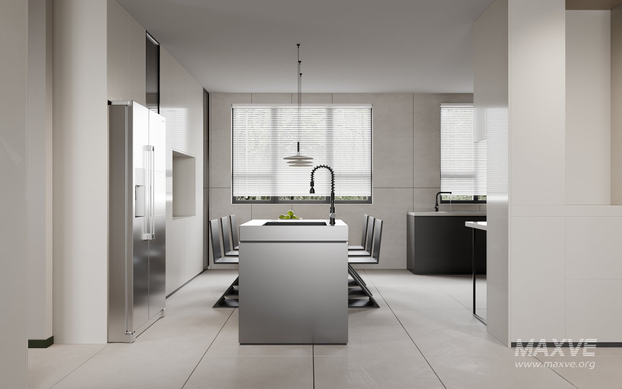 Modern living room and dining room interior scene - Image 3