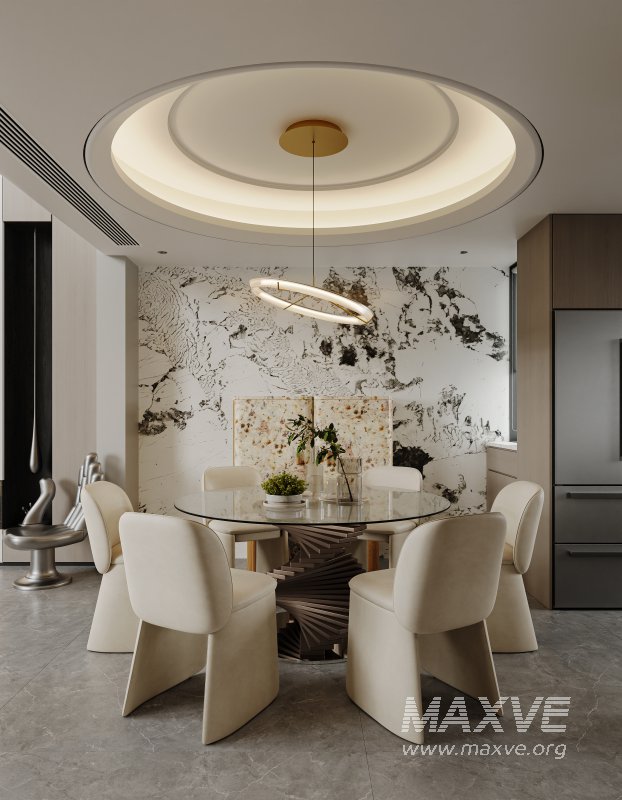 Modern living room and dining room interior scene - Image 7