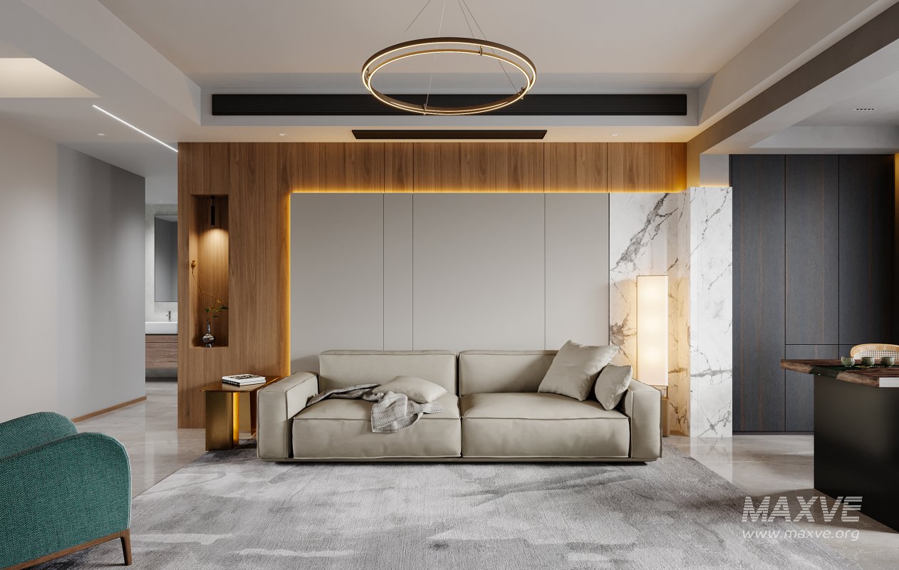 Modern living room and dining room interior scene - Image 4