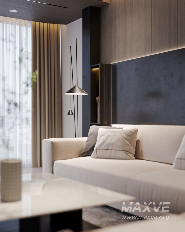 Modern living room and dining room interior scene - Image 2