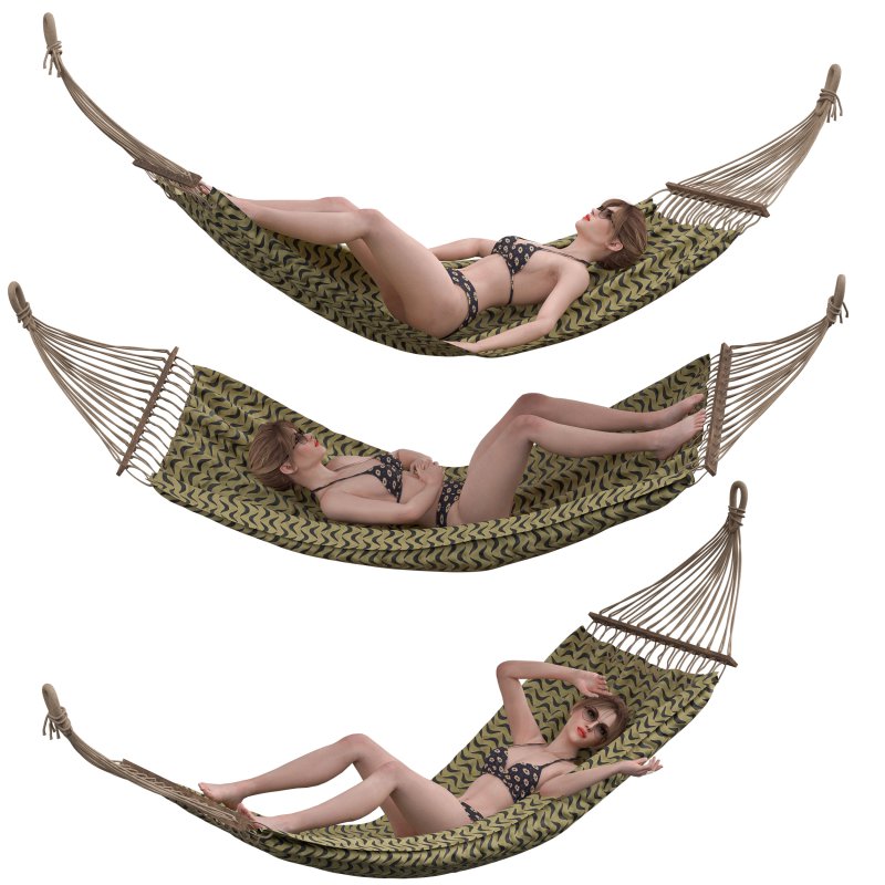 Hammock_bikini_woman in 3 poses - Image 2