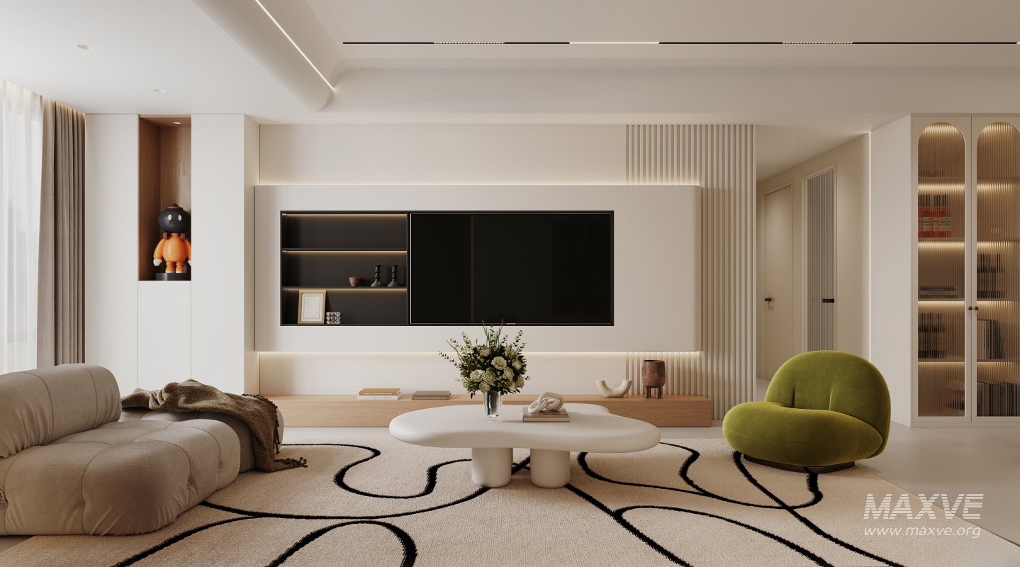 Modern living room and dining room interior scene - Image 4