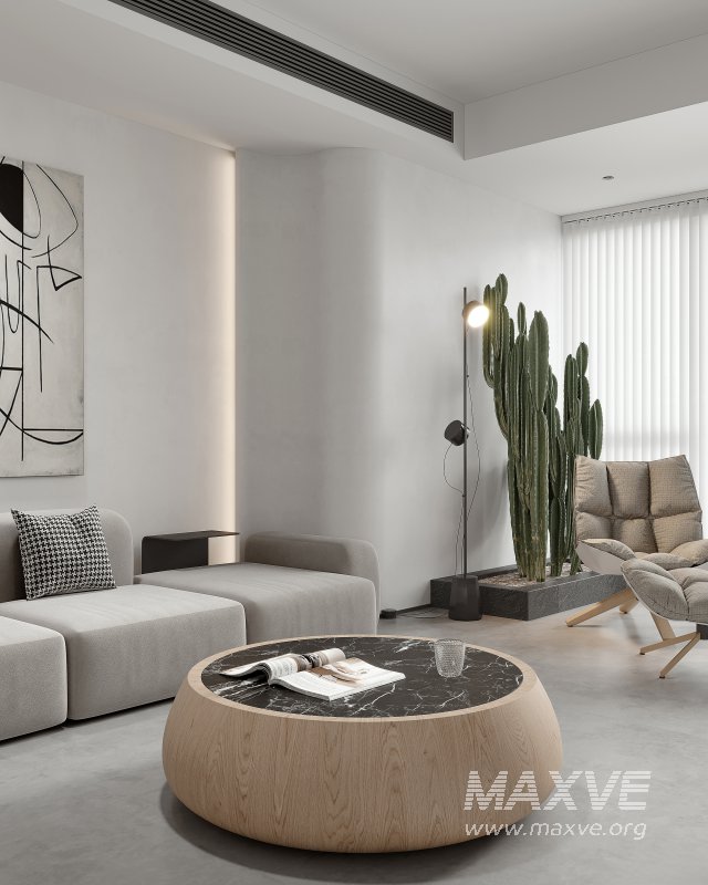 Modern living room and dining room interior scene - Image 4