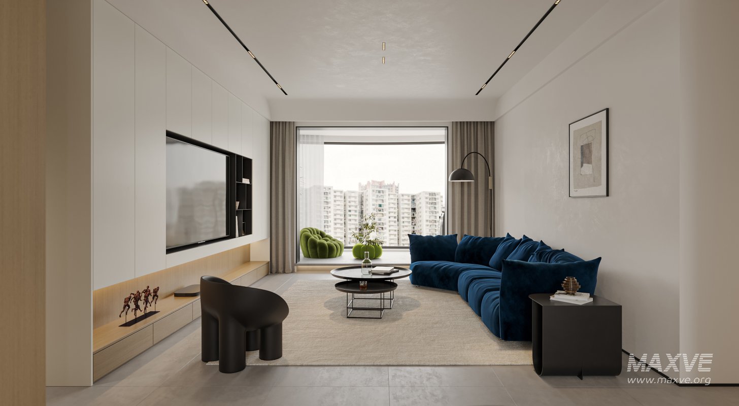 Modern living room and dining room interior scene - Image 3