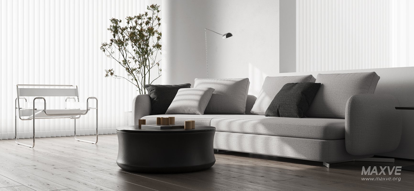 Modern living room and dining room interior scene - Image 5