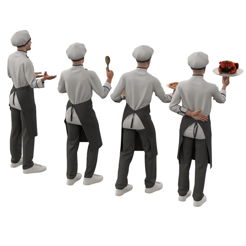male chef in 4 poses - Image 3