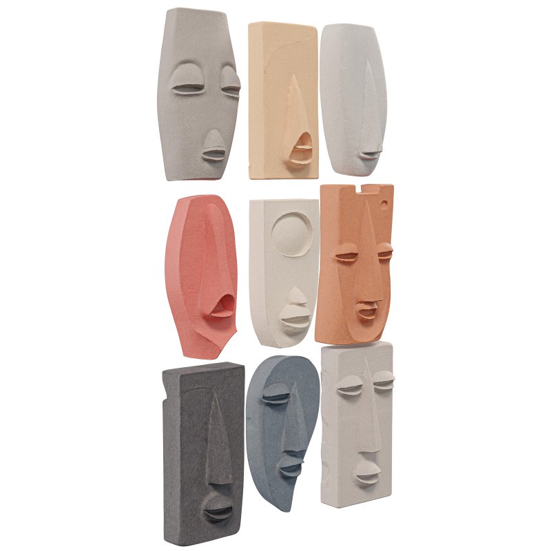 Wall Mount Abstract Tribal Mask Collection - Image 3