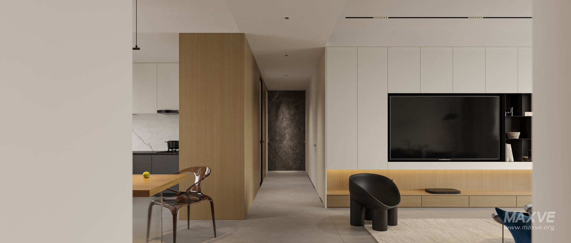 Modern living room and dining room interior scene - Image 5