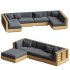 Bal Harbour Outdoor Teak Six and Corner Piece Sectional - Thumbnail 1