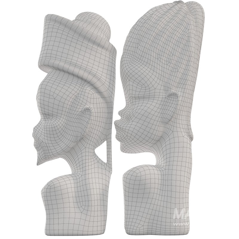 Wooden African Couple Statue 02 - Image 1