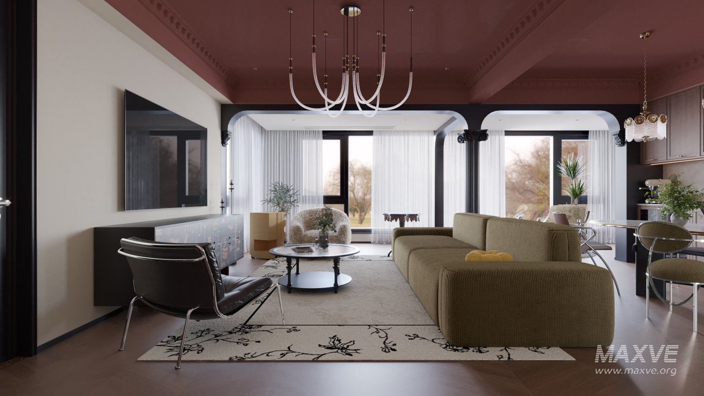 Eclectic living and dining room interior - Image 1