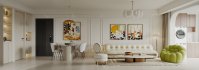 Modern living room and dining room interior scene - Thumbnail 3