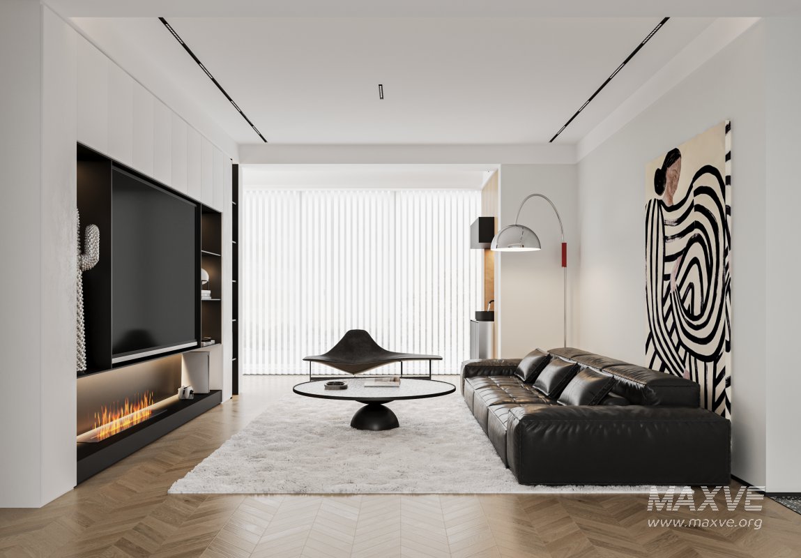 Modern living room and dining room interior scene - Image 4