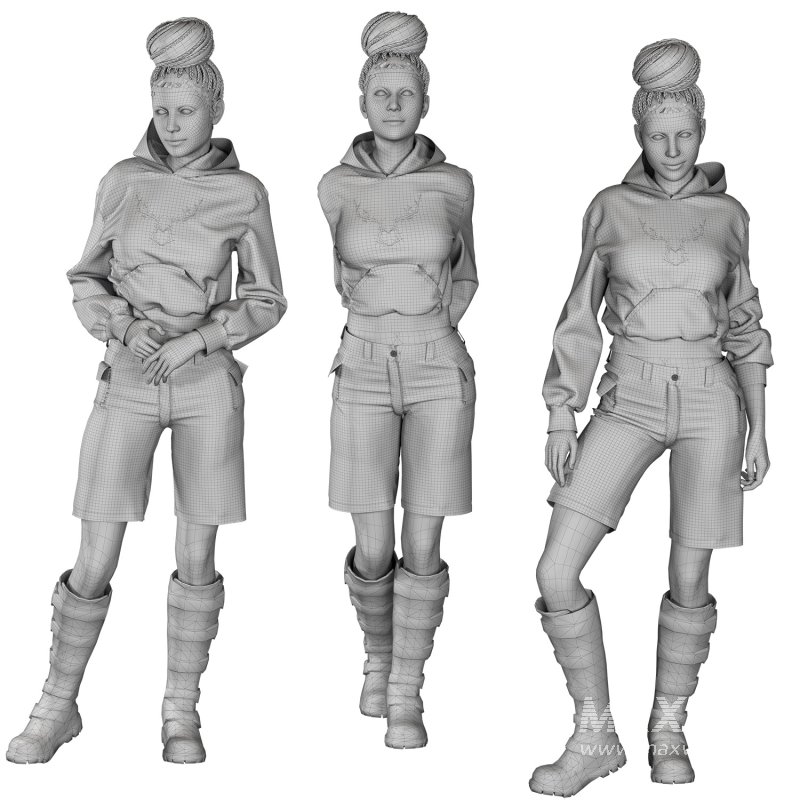 Casual African woman 03 Poses - Image 5