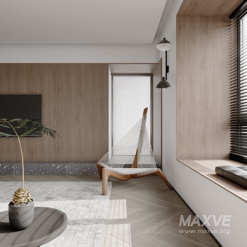 Modern living room and dining room interior scene - Image 4