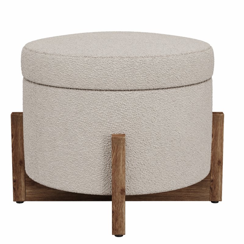 Round Storage Ottoman - Image 5