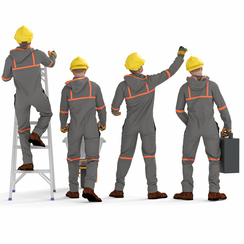 Worker labor man 04 poses - Image 3