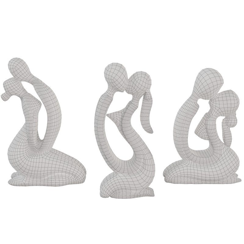 Antique Kissing Set Statue - Image 5