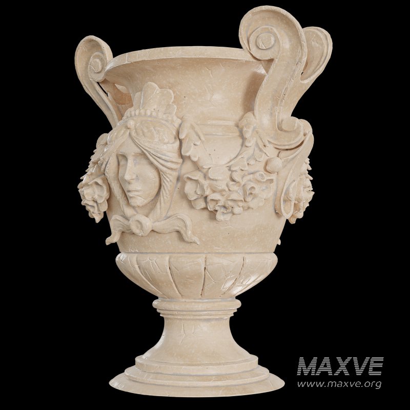 Decorative Stone Urn with Classical Motifs - Image 1