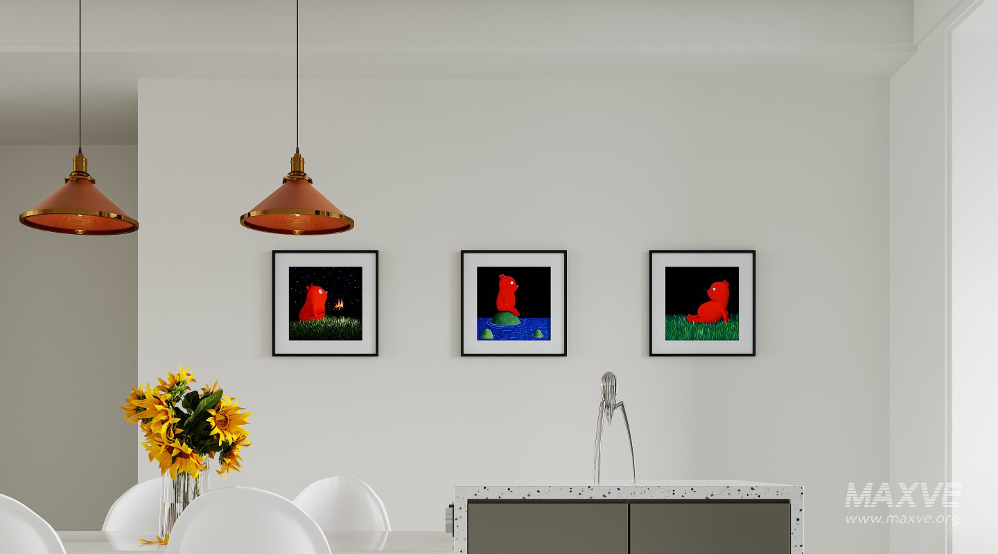 Modern living room and dining room interior scene - Image 2