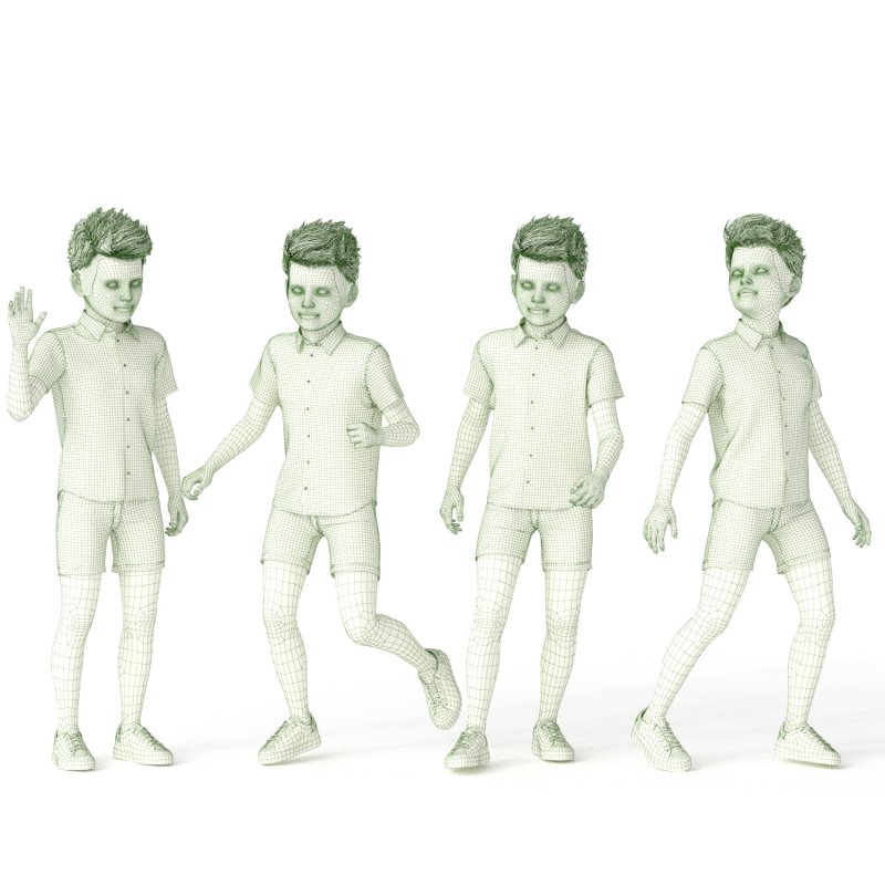 Casual Kid Boy 04 Poses - Image 1