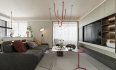 Modern living room and dining room interior scene - Thumbnail 4