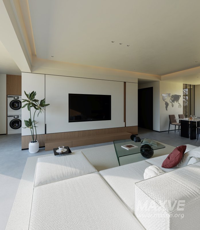 Modern living room and dining room interior scene - Image 6