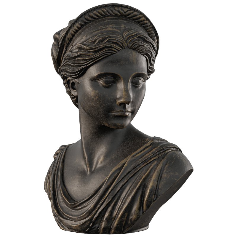 Neoclassical Female Bust with Braided Hair and Diadem - Image 2