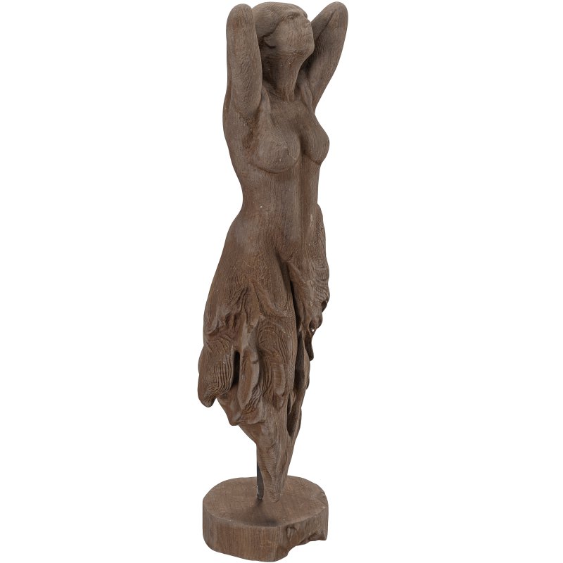 Wooden Woman Stand Statue - Image 1