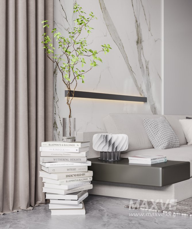 Modern living room and dining room interior scene - Image 2