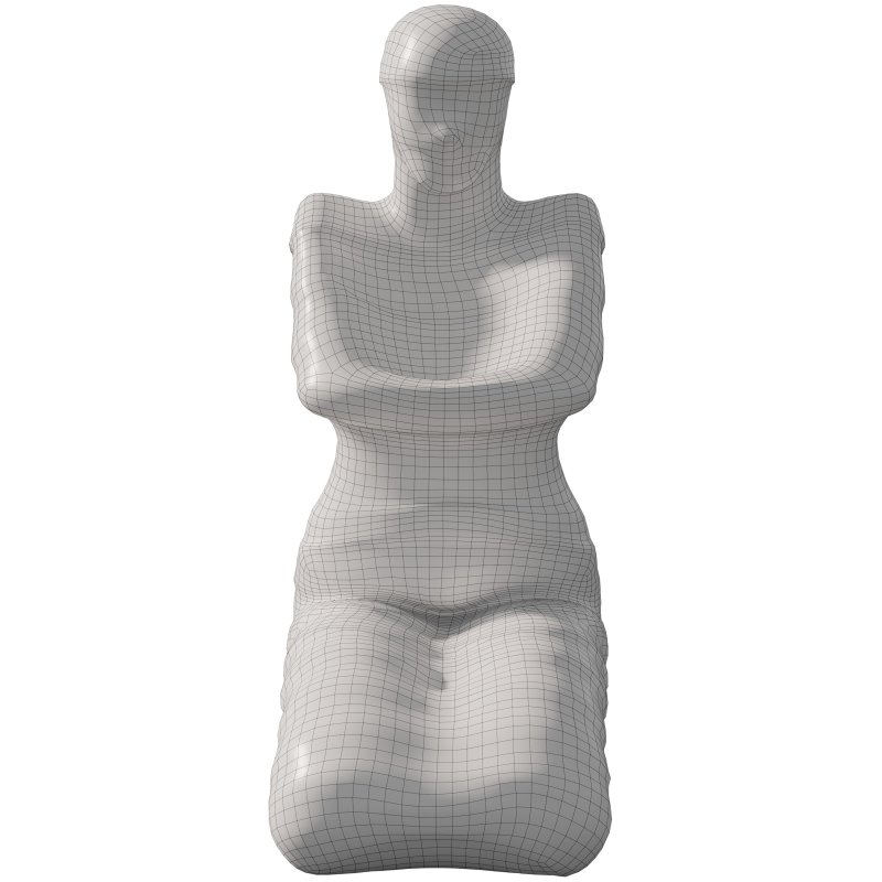 Seated Mummy Clay Statue - Image 1