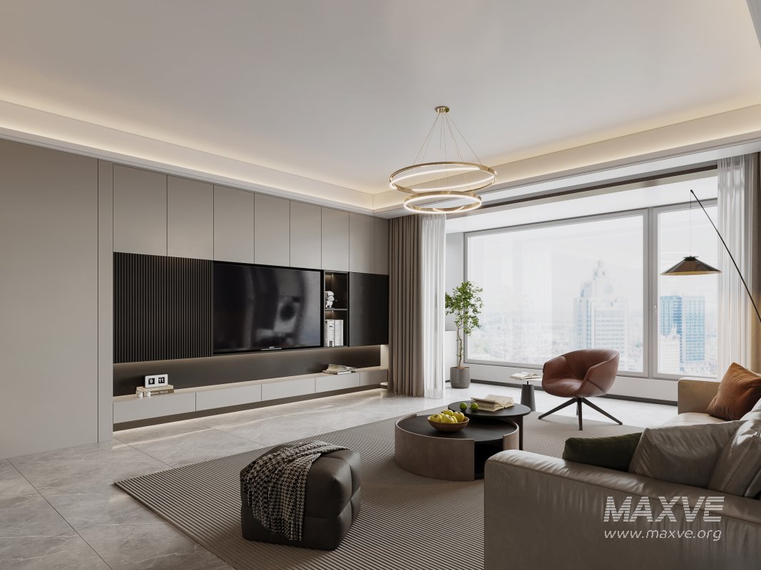 Modern living room and dining room interior scene - Image 6