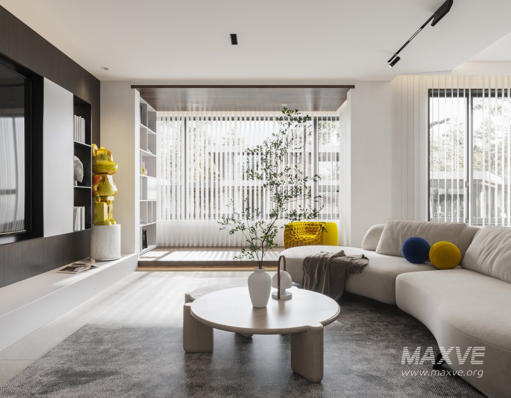 Modern living room and dining room bedroom interior scene - Image 8