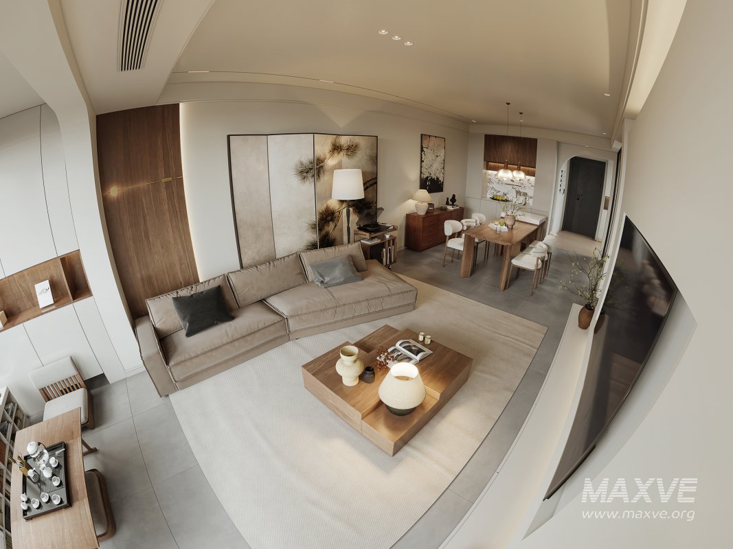 Modern living room and dining room interior scene - Image 5