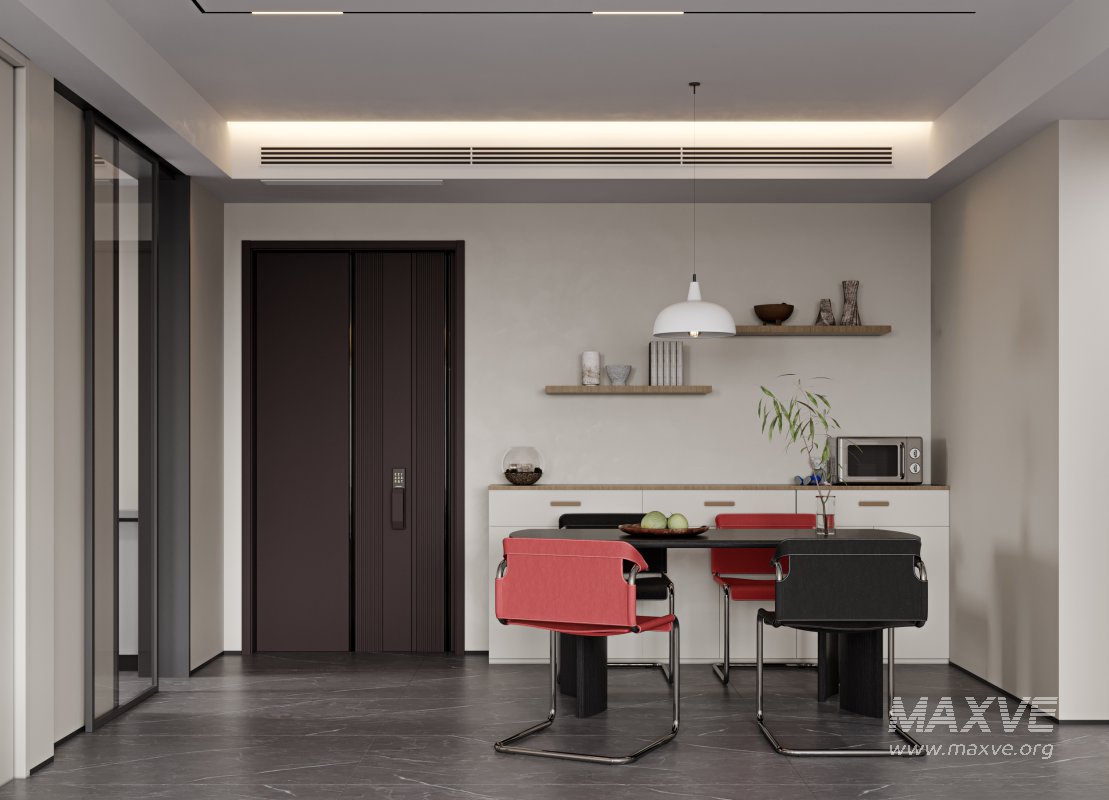 Modern living room and dining room interior scene - Image 4