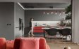 Modern living room and dining room kitchen interior scene - Thumbnail 1