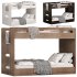 Abridged White Glaze Low Twin Kids Bunk Bed by crateandbarrel - Thumbnail 2