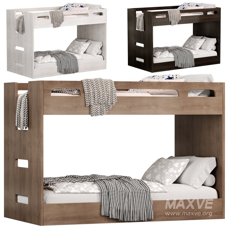 Abridged White Glaze Low Twin Kids Bunk Bed by crateandbarrel - Image 2
