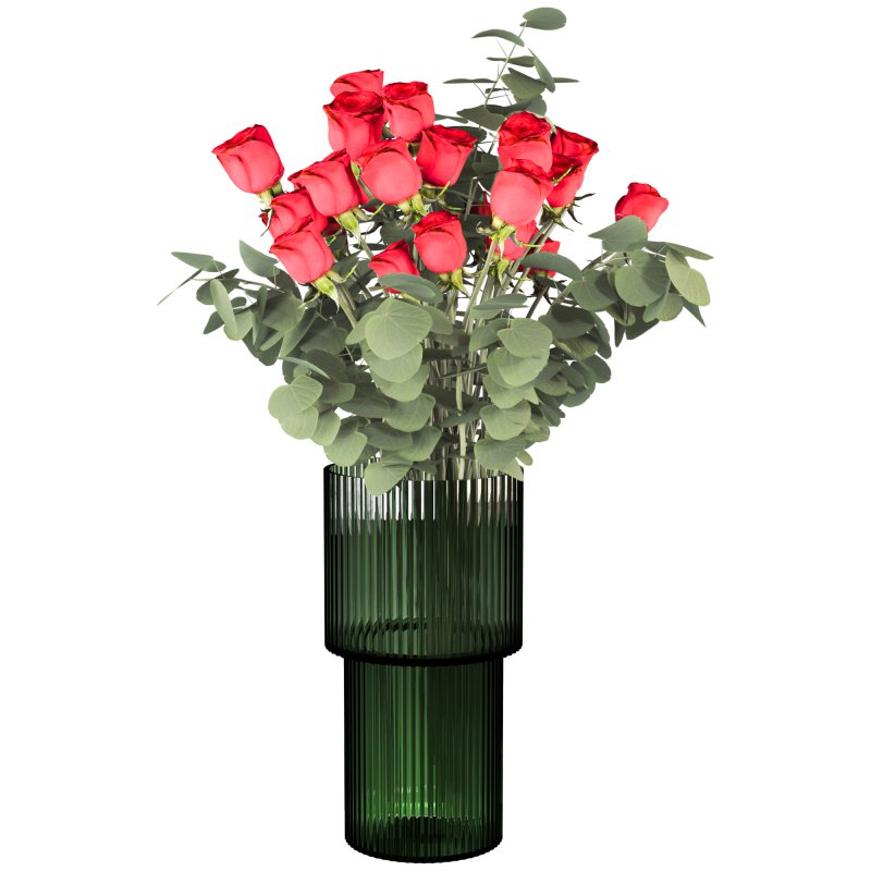 Rose in Glass Vase - Image 3