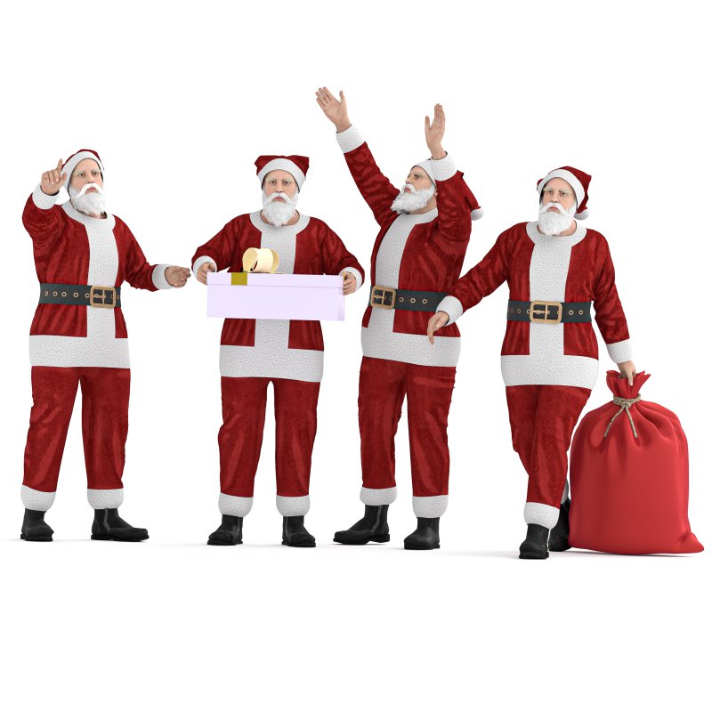 Santa Claus in 4 poses - Image 1