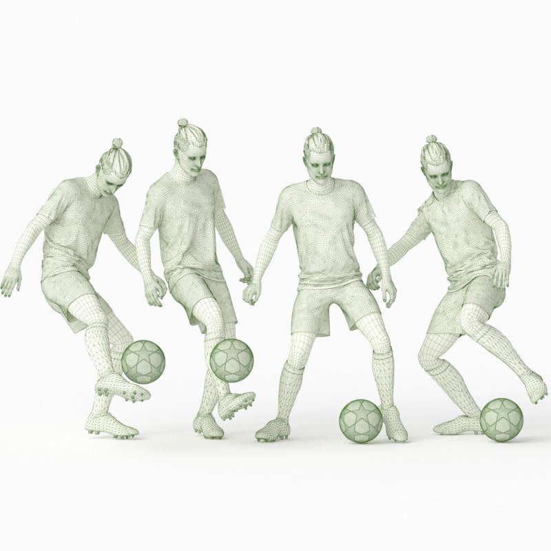 Footbalist Man in 04 poses - Image 1