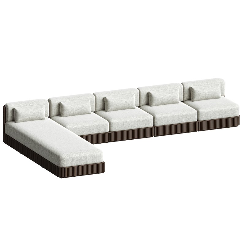 Beaumont Outdoor Four Piece Double Chaise Sectional - Image 2