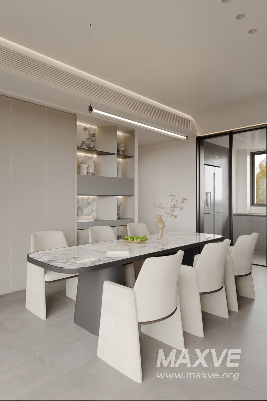 Modern living room and dining room interior scene - Image 6