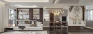 Modern living room and dining room interior scene - Thumbnail 1