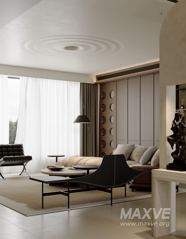 Modern living room and dining room interior scene - Image 2