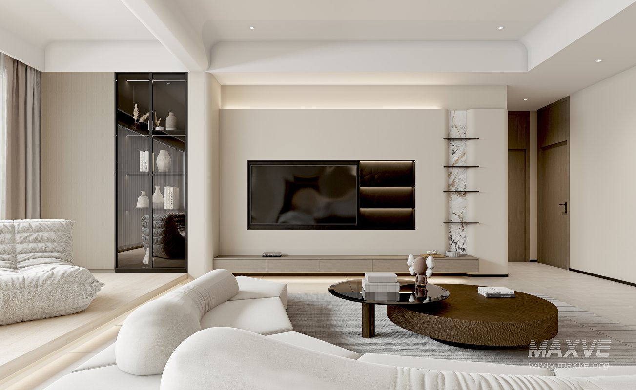 Modern living room and dining room interior scene - Image 4