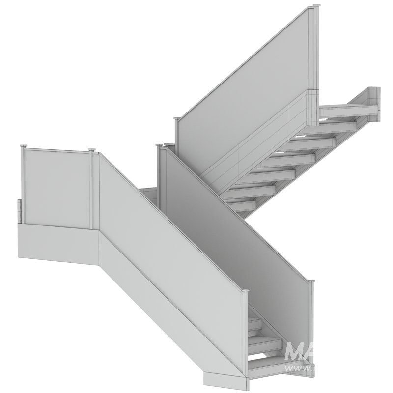 Modern Stone Stair with Framed Glass Railing - Image 1
