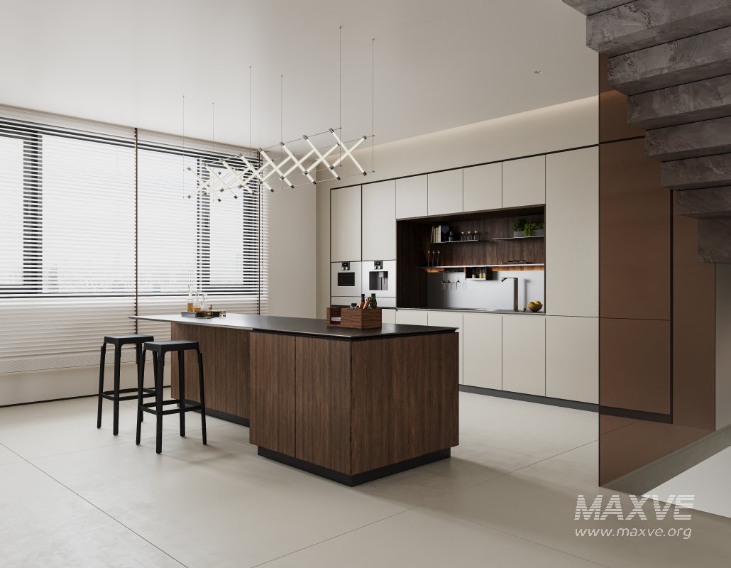 Modern living room and dining room interior scene - Image 3