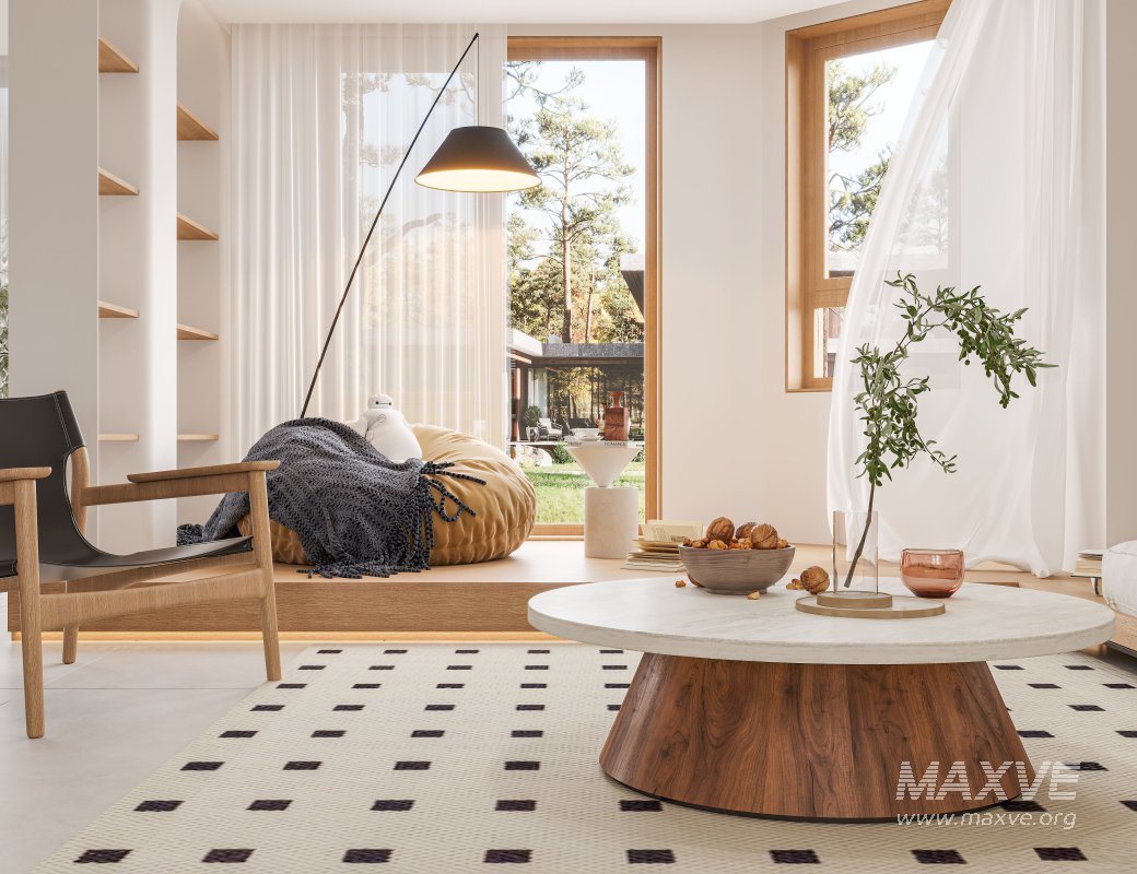 Modern living room and dining room interior scene - Image 5