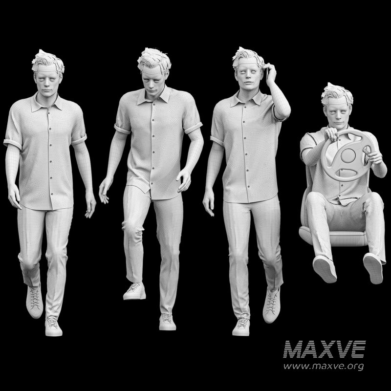 Casual Man in 04 Poses - Image 3